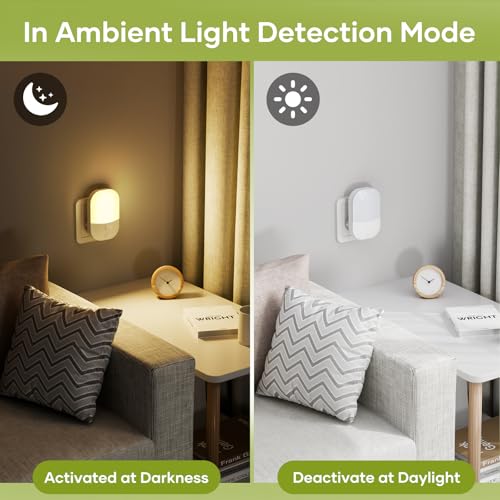 [2 Pezzi] Luce Notturna con Sensore Crepuscolare, 5 Livelli di Luminosità Regolabili, ON/OFF/AUTO Modalità, 3000K Bianco Caldo Luce Notturna Bambini per Camera da Letto, Soggiorno, Corridoio, 0,3W - Dettaglio recensione 4