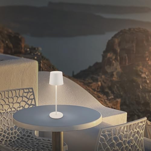 Briloner - Lampada da tavolo a LED senza fili IP44 con touch, dimmerabile, batteria ricaricabile, USBC, lampada da scrivania senza fili, lampada da comodino ricaricabile, 11x33 cm, bianco - Dettaglio recensione 4
