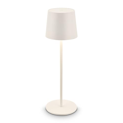 Briloner - Lampada da tavolo a LED senza fili IP44 con touch, dimmerabile, batteria ricaricabile, USBC, lampada da scrivania senza fili, lampada da comodino ricaricabile, 11x33 cm, bianco - Design e materiali