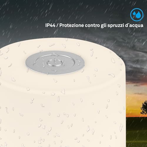 BRILONER - Mini lampada da tavolo senza fili, ricaricabile, a batteria, lampada da scrivania dimmerabile, abat jour, USB-C, lampada comodino senza fili, 2W 150lm 2.700K, 7x7 cm, Bianco Caldo, argento - Dettaglio recensione 4