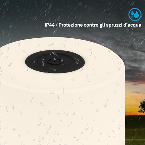 BRILONER - Mini lampada da tavolo senza fili, ricaricabile, a batteria, lampada da scrivania dimmerabile, abat jour, USB-C, lampada comodino senza fili, 2W 150lm 2.700K, 7x7 cm, Bianco Caldo, nero - Dettaglio recensione 4
