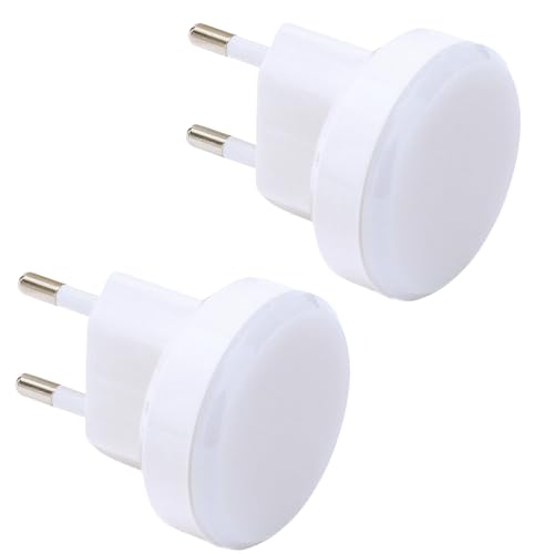 Electraline 58311 Luce Notturna Diretta, Bianco, Set di 2 Pezzi - Design e materiali