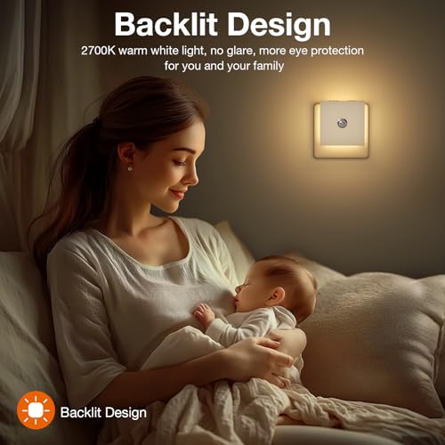 Feliigo Luce Notturna Bambini, 2PCS Luci Notturne, Dimmerabile Luce Notturna da Presa, Lucina Notte Bambini Sensore Movimento con Funzione Memoria, 2700K Bianco Caldo Luci Notturne da Presa-Bianco - Dettaglio recensione 4