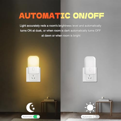 GRIFEMA GD101-2 [2 Pezzi] Luce Notturna per Bambini 3 Livelli di Luminosità Regolabili, Luce Notturna con Sensore di Luce per Cameretta, Bagno, Corridoio, Cucina, Scale, 2700K Bianco Caldo - Dettaglio recensione 4