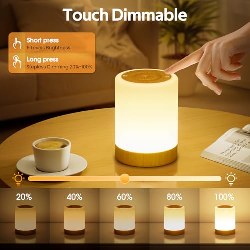 Lampada da comodino touch dimmerabile, 4 modalità e 256 RGB Luce notturna a LED calda bambini, lampada touch ricaricabile USB con temporizzazione, lampada da tavolo senza fili per camera da letto - Prova pratica