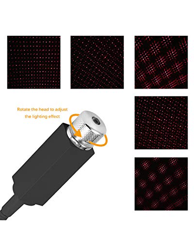 Luce notturna USB romantica per tettuccio, luce per auto, soffitto, camera da letto, feste, colore: rosso - Prova pratica