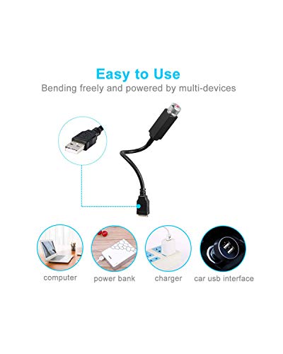 Luce notturna USB romantica per tettuccio, luce per auto, soffitto, camera da letto, feste, colore: rosso - Funzionalità e accessori