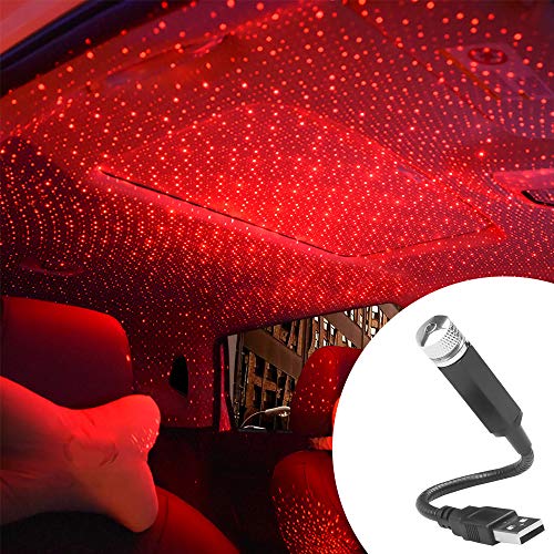 Luce notturna USB romantica per tettuccio, luce per auto, soffitto, camera da letto, feste, colore: rosso - Design e materiali