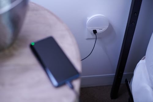 OSRAM LUNETTA LED Luce notturna bianca, con uscita USB, sensore giorno-notte, supporto per cellulare integrato, sistema plug-in, bianco caldo, IP20 - Funzionalità e accessori