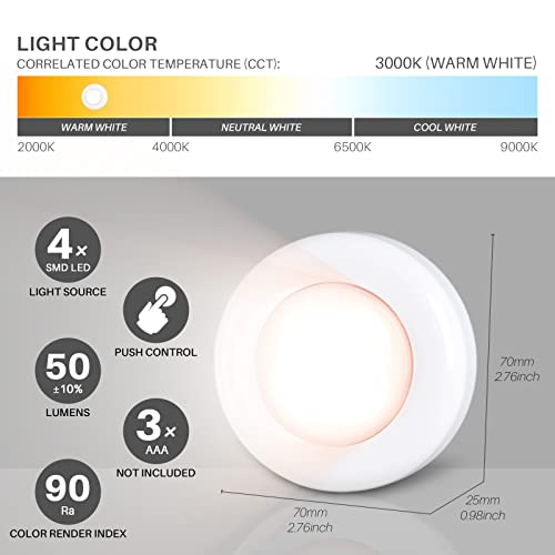 STAR-SPANGLED Mini Luce adesiva a batteria, Luce Notturna LED per Scale, Armadio, Sottopensile, Cucina, Corridoio, Camere per Bambini [Bianca Calda, 5 Pezzi] - Dettaglio recensione 4