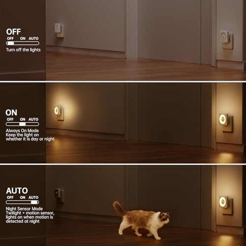Swoieltr Luce Notturna Bambini da Presa, [2 Pezzi] 2700K Luci Notturne con Sensore Movimento Modalità Sensore o Sempre Accesa Regolabile, Certificata CE per Interni da Letto, Soggiorno e Bagno - Dettaglio recensione 4